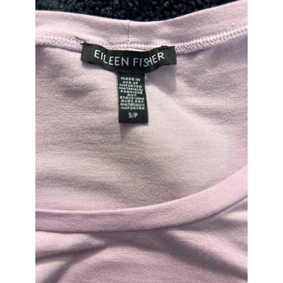 Eileen Fisher Womens Lilac Short-Sleeve T-Shirt S/P Soft Lightweight Knit - Picture 4 of 4